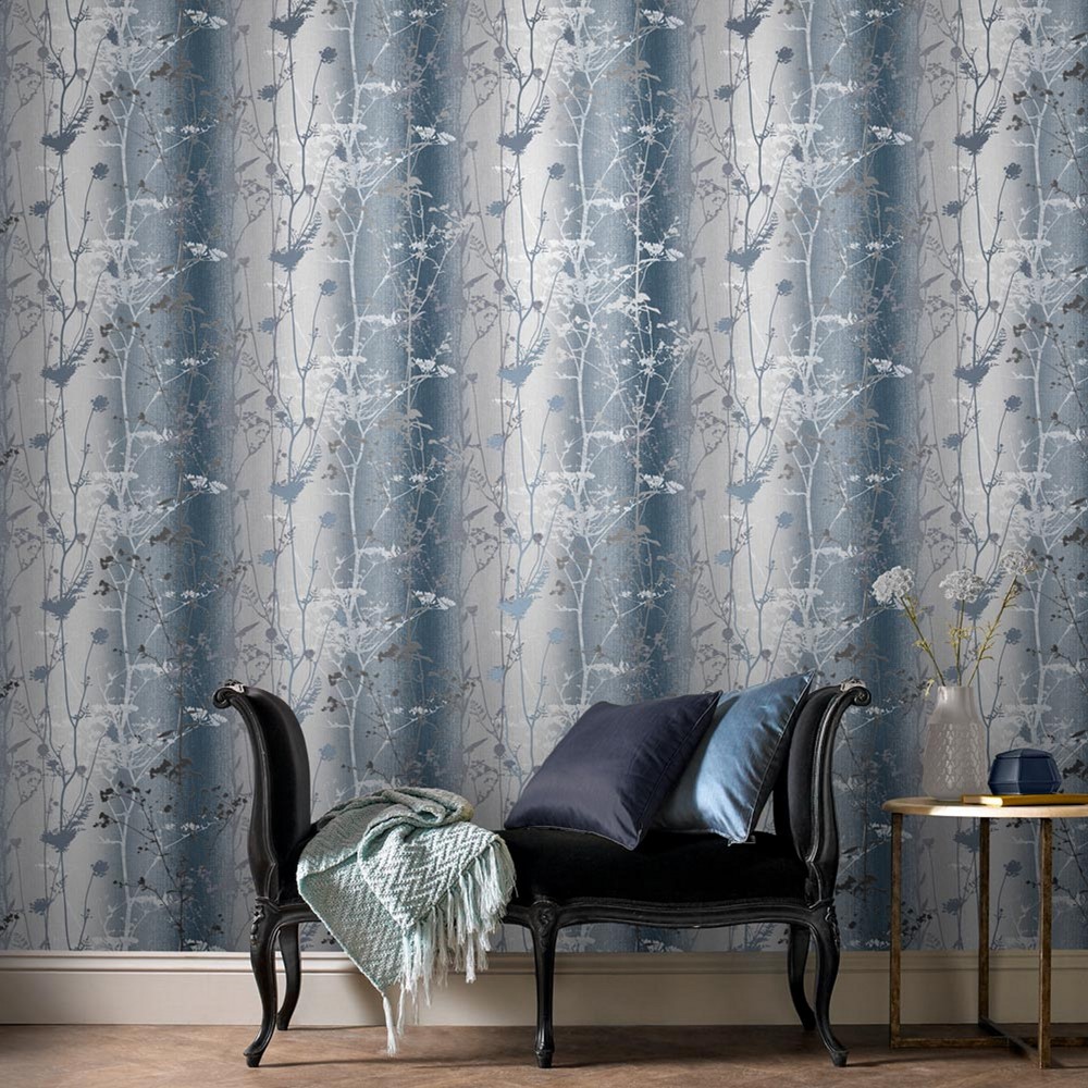 Wildflower Wallpaper 105896 by Graham & Brown in Ink Blue